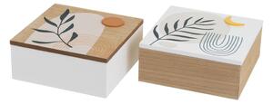 Dekorativní úložné boxy s víkem v sadě 2 ks ø 20x8,5 cm – Casa Selección