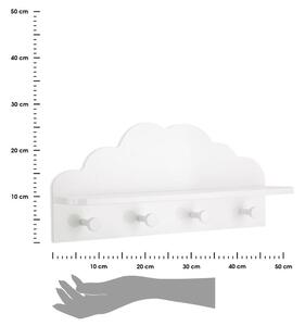 DekorStyle Nástěnný věšák s poličkou Cloud bílý