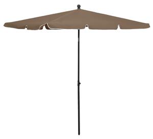 Zahradní slunečník s tyčí 210 x 140 cm taupe