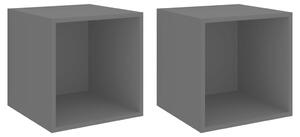 Nástěnné skříňky 2 ks šedé 37 x 37 x 37 cm dřevotříska