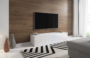 Vivaldi TV stolek Slant s LED osvětlením 160 cm bílý mat/bílý lesk
