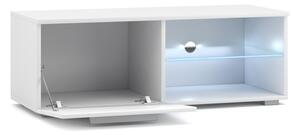 Vivaldi TV stolek Moon s LED osvětlením 100 cm bílý mat/bílý lesk