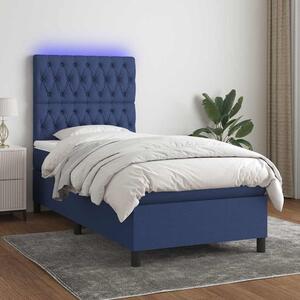 Box spring postel s matrací a LED modrá 80 x 200 cm textil 3135075