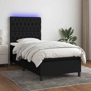 Box spring postel s matrací a LED černá 80 x 200 cm textil 3135071