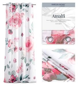 Závěs AmeliaHome Amalfi 140x270 cm bílo-růžový