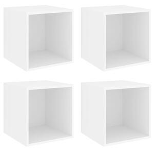 Nástěnné skříňky 4 ks bílé 37 x 37 x 37 cm dřevotříska