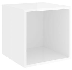 Nástěnná skříňka bílá s vysokým leskem 37x37x37 cm dřevotříska
