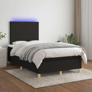 Box spring postel s matrací a LED černá 120 x 200 cm textil 3135263
