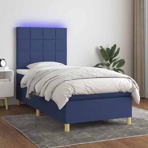 Box spring postel s matrací a LED modrá 80 x 200 cm textil 3135395