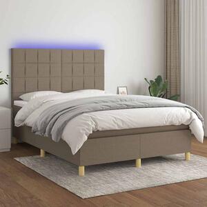 Box spring postel s matrací a LED taupe 140x200 cm textil 3135441