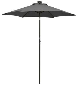 Zahradní slunečník s LED osvětlením antracit 200x211 cm hliník 313559