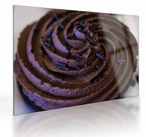 Skleněný obraz - Čokoládový cupcake (70x50 cm)