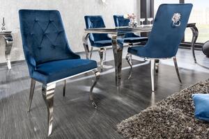 Invicta interior Jídelní židle Modern Barock samet, královská modrá, lví hlava - 2ks 41505