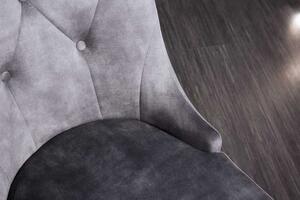 Invicta interior Jídelní židle Modern Barock samet, šedá/stříbrná, lví hlava - 2ks 41507