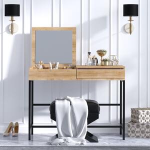 Hanah Home Toaletní stolek Linda přírodní dub/černá