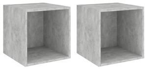 Nástěnné skříňky 2 ks betonově šedé 37 x 37 x 37 cm dřevotříska