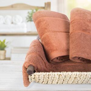 Bavlněný froté ručník s proužky MARINA 50x90 cm, cihlová, 500 gr Mybesthome