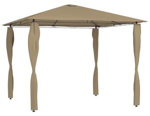 Altán s krytými sloupky 3 x 3 x 2,6 m taupe 160 g/m² 313606