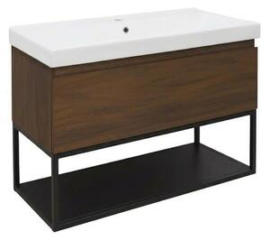 Koupelnová skříňka s umyvadlem SAT B-Way 99x30x45 cm ořech mat BWAY100NUTFU1
