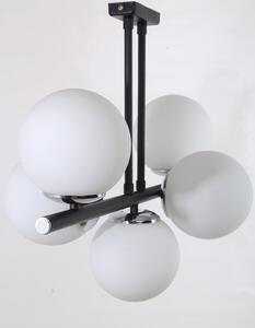 Černo-bílé stropní svítidlo se skleněným stínidlem ø 15 cm Sail – Squid Lighting