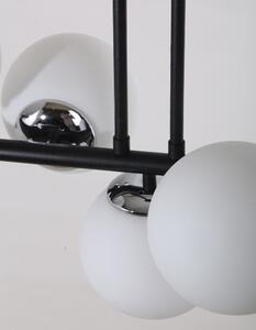 Černo-bílé stropní svítidlo se skleněným stínidlem ø 15 cm Sail – Squid Lighting