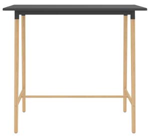 Barový stůl šedý 120 x 60 x 105 cm MDF a masivní bukové dřevo