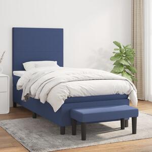 Box spring postel s matrací modrá 80x200 cm textil 3136395