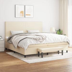 Box spring postel s matrací krémová 200x200 cm textil 3136466