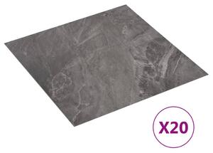 Samolepicí podlahové desky 20 ks PVC 1,86 m² černý vzor