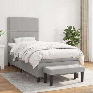Box spring postel s matrací světle šedá 90x190 cm textil 3136477