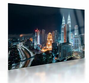 Skleněný obraz - Noc v Kuala Lumpur (70x50 cm)