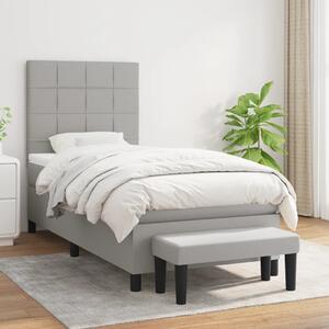 Box spring postel s matrací světle šedá 80 x 200 cm textil 3136549
