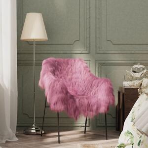 Přehoz na židli z islandské ovčí kůže růžový 70 x 110 cm