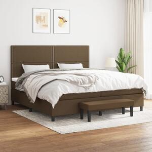 Box spring postel s matrací tmavě hnědá 200x200 cm textil 3136624