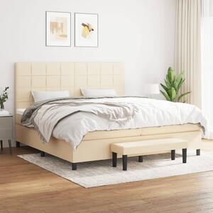 Box spring postel s matrací krémová 200x200 cm textil 3136626