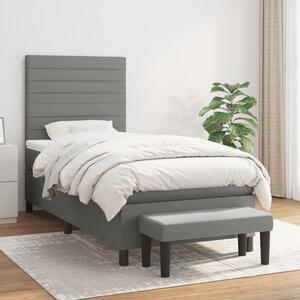 Box spring postel s matrací tmavě šedá 80 x 200 cm textil 3136630