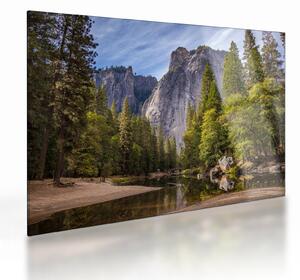 Skleněný obraz - Pod Yosemite skálou (70x50 cm)