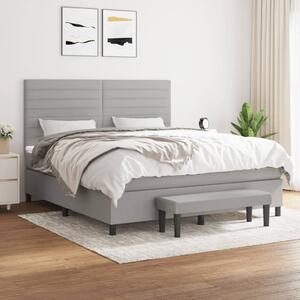 Box spring postel s matrací světle šedá 160 x 200 cm textil 3136685