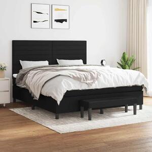 Box spring postel s matrací černá 180x200 cm textil 3136695