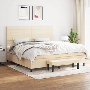 Box spring postel s matrací krémová 200x200 cm textil 3136706
