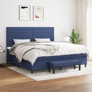 Box spring postel s matrací modrá 200x200 cm textil 3136707