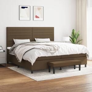 Box spring postel s matrací tmavě hnědá 200x200 cm textil 3136704