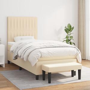Box spring postel s matrací krémová 100 x 200 cm textil 3136738