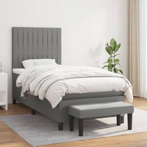Box spring postel s matrací tmavě šedá 80 x 200 cm textil 3136710