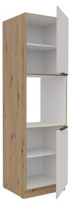 Vysoká kuchyňská skříňka pod troubu Solea 60 DP-210 2F, Barva: dub artisan / kašmír 5903211473203