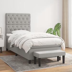 Box spring postel s matrací světle šedá 80 x 200 cm textil 3136789