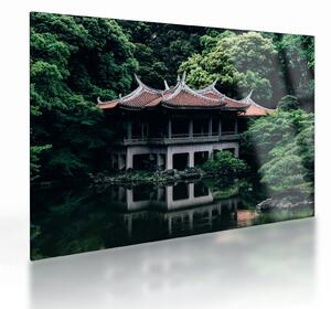 Skleněný obraz z japonské národní zahrady (70x50 cm)