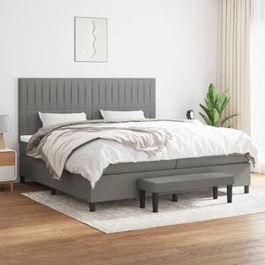 Box spring postel s matrací tmavě šedá 200x200 cm textil 3136782