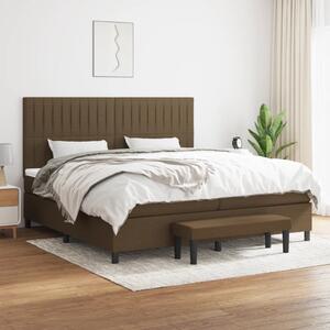 Box spring postel s matrací tmavě hnědá 200x200 cm textil 3136784
