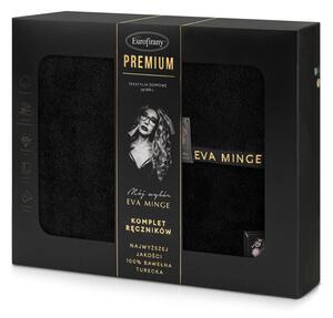 FROTÉ RUČNÍK EVA MINGE VENUS SADA 1KS 30X50CM, 1KS 50X90CM, 1KS 70X140CM ČERNÁ